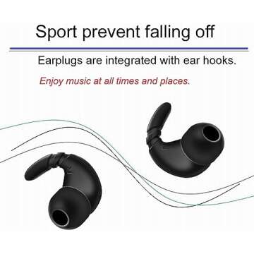 JNSA Ear Tip Anti-Slip Sports Earbuds Tips Ear Fins Wingtips Noise Isolation Replacement Eartips Adapters for in-Ear Earphones 4mm to 6mm Nozzle Attachment 4 Pairs, Black and White HT4BW
