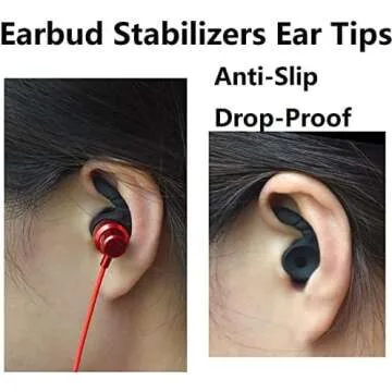 JNSA Ear Tip Anti-Slip Sports Earbuds Tips Ear Fins Wingtips Noise Isolation Replacement Eartips Adapters for in-Ear Earphones 4mm to 6mm Nozzle Attachment 4 Pairs, Black and White HT4BW