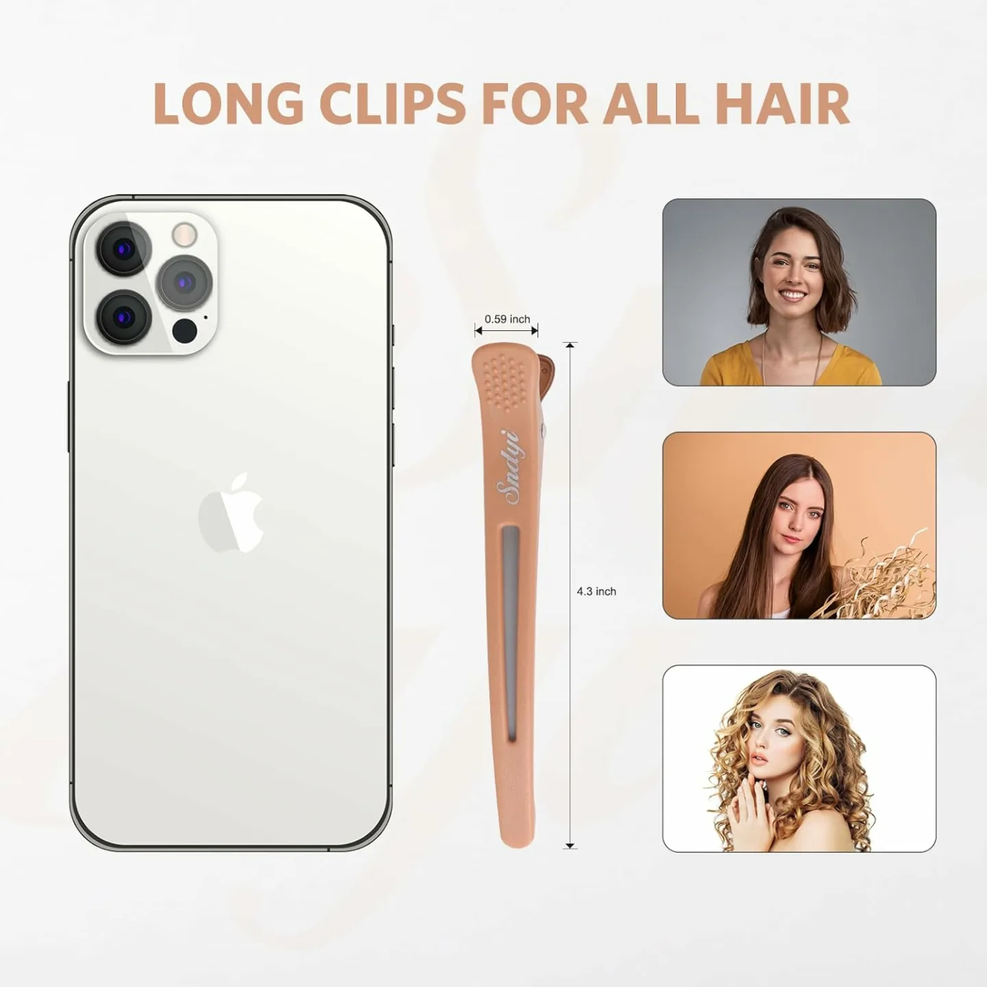 Non-Slip Hair Clips for Styling and Sectioning