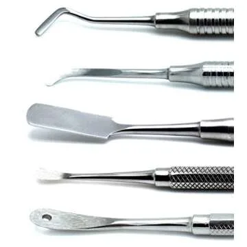 Dental Periosteal Allen P9A, Molt 24G, Freer, Pritchard, Periotome Elevator Oral Surgical Implant 5 Pieces Instruments