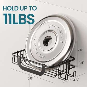 TAILI Soap Holder Dish Suction Cup with Hooks, Soap Saver Tray for Shower Wall, Bathroom, Tub, Rustp...