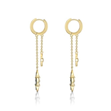 Black Onyx Flower Dangle Drop Earrings for Women - Lavari