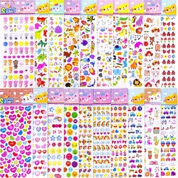 MoCeYa 3D Puffy Stickers for Kids - 1200+ Variety Pack