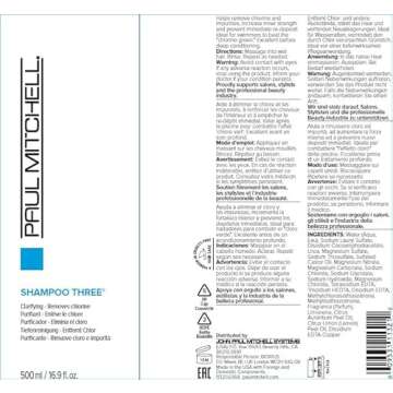 Paul Mitchell Shampoo Three, Clarifying, Removes Chlorine, For All Hair Types 16.9 fl. oz.