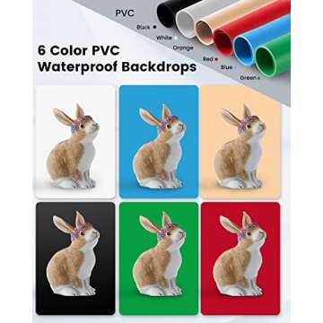 Fasonic 24"x24" Photo Studio Light Box for Photography, Foldable Bi-Color Dimmable Shooting Tent Kit with 240 LED Lights, 3000-6500K Lighting Booth, 6 Color Backdrops