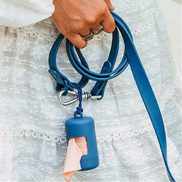 Durable Adjustable Leash & Poop Bag Carrier Set