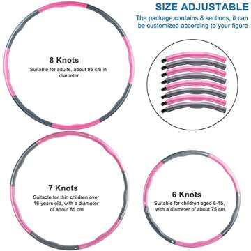 Weighted Hula Hoops for Adults and Kid Foam-Padded Exercise Assembly Design Professional Yoga Fitness Hula Hoop Brings Perfect Figure