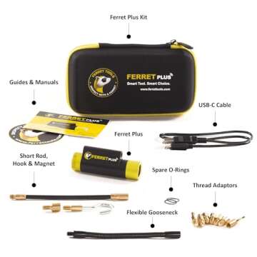 Ferret Plus Wireless Inspection Camera and Cable Pulling Tool - Now with Built-in On-Board Memory at...