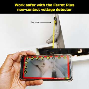 Ferret Plus Wireless Inspection Camera and Cable Pulling Tool - Now with Built-in On-Board Memory at 1080p and Non-Contact Voltage Detector