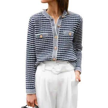 ANRABESS Striped Cardigan Comfortable Stylish Fall Jacket
