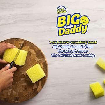Scrub Daddy Large Sponge - Big Daddy - Scratch-Free Sponge for Dishes and Home, Odor Resistant, Cust...