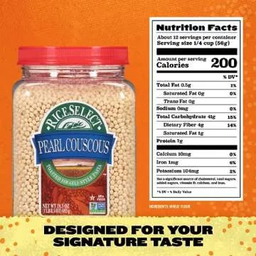 RiceSelect Pearl Couscous, Non-GMO, Versatile 24.5-Ounce Jar