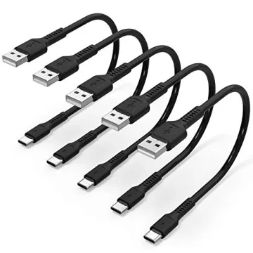 6 inch Short Fast Charging Cord, 5 Pack Durable USB A to USB Type C 3A Cable for Charging Station Co...