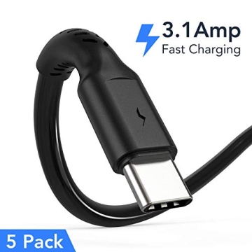 Short USB C Charging Cables for Fast Charging, 5 Pack
