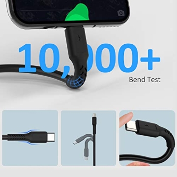 Short USB C Charging Cables for Fast Charging, 5 Pack