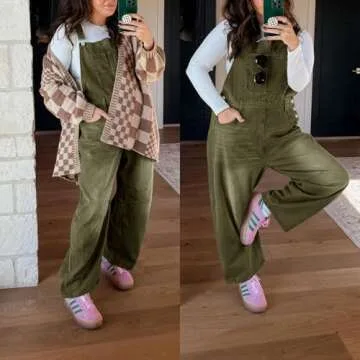 PLNOTME Womens Denim Bib Overalls Barrel Leg Adjustable Strap Jean Pants Jumpsuits with Pockets