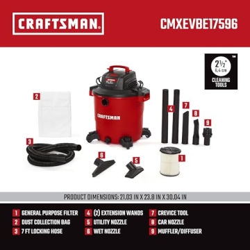 CRAFTSMAN Heavy-Duty 20 Gallon Wet Dry Vacuum