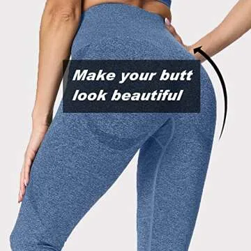 Aoxjox Workout Seamless Leggings for Women - Smile Contour High Waisted Gym Yoga Pants Tights