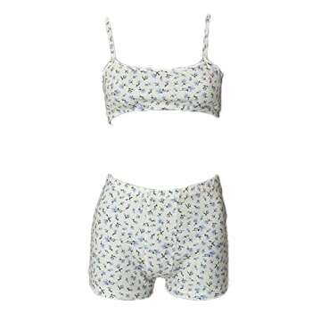 Multitrust Women Two Piece Matching Sets Knit Lounge Set Y2K Crop Tops and High Waist Shorts Summer Loungewear Streetwear (A Yellow, S)