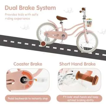 HONEY JOY Kids 18" Bike with Training Wheels for Ages 3-8