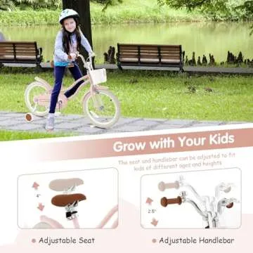 HONEY JOY Kids 18" Bike with Training Wheels for Ages 3-8