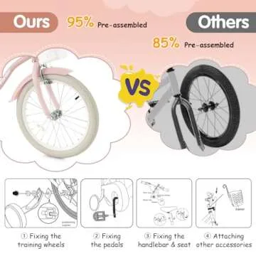 HONEY JOY Kids 18" Bike with Training Wheels for Ages 3-8