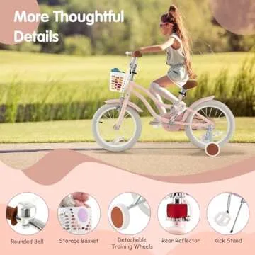 HONEY JOY Kids 18" Bike with Training Wheels for Ages 3-8