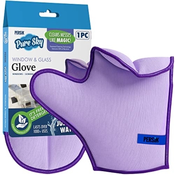 Pure-Sky Glass Cleaning Cloth Glove - Clean with Just Water for Streak-Free Results
