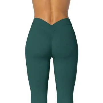 Sunzel Sunzfly Flare Leggings for Women No Front Seam Buttery Soft Yoga Pants with Tummy Control and Wide Leg for Workout, 30in, Forest Green, M