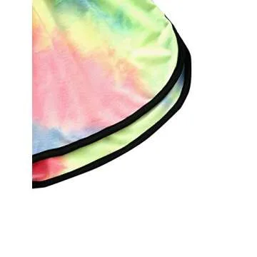 SweatyRocks Women's 2 Piece Set Halter Crop Top and Shorts Set Tie Dye M