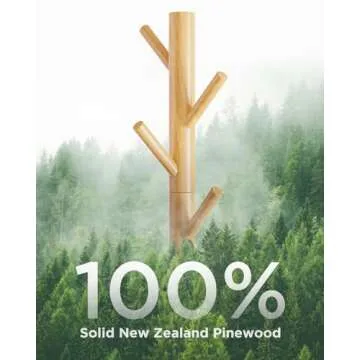 AMADA HOMEFURNISHING Freestanding Coat Rack Stand - 8 Hooks & Adjustable Height for Entryway, Hallwa...