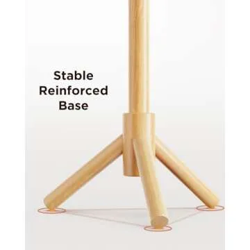 Versatile AMADA Coat Rack Stand in Natural Oak Design