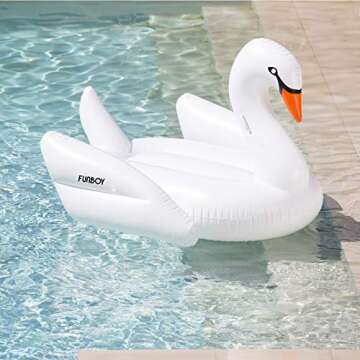 FUNBOY Giant Inflatable White Swan, Luxury Float for Summer Pool Parties and Entertainment