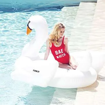 FUNBOY Giant Inflatable White Swan, Luxury Float for Summer Pool Parties and Entertainment