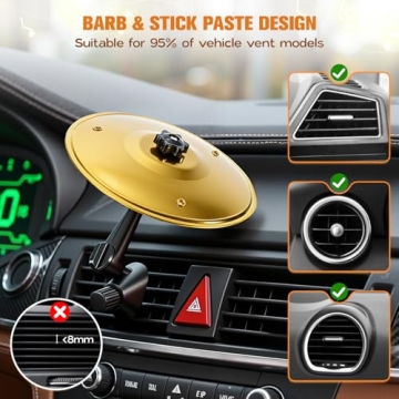 Golden Car Cymbal Air Vent for Music Lovers Fun