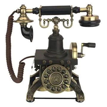 Design Toscano Antique Eiffel Tower 1892 Rotary Corded Retro Phone-Vintage Decorative Telephones, Bronze