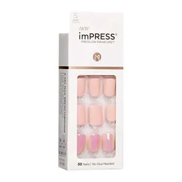 KISS imPRESS Press-On Nails Easy Application Pink Short Size