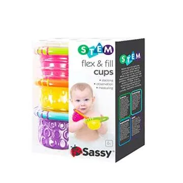 Sassy Flex & Fill Cups - Safe Bath Toys for Toddlers