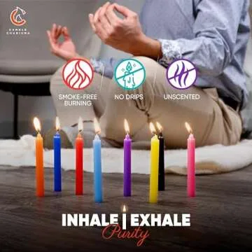 Candle Charisma 100 Multi-Colored Spell Candles - 4" Unscented Paraffin Chime Candles, Smokeless & Dripless Candles, 1.5 Hours Burn Time 0.4" Thick Taper Candles for Rituals, Witchcraft & Parties