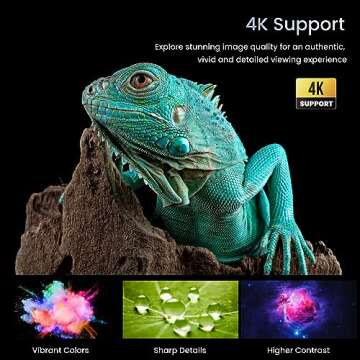 4K Support Projector with Wifi and Bluetooth, HONPOW Portable Mini Projectors for Outdoor Movies Use...