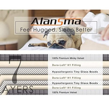 ALANSMA Reversible Weighted Blanket - Luxury Velvet Comfort