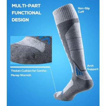 Merino Wool Ski Socks for Skiing & Snowboarding Warmth