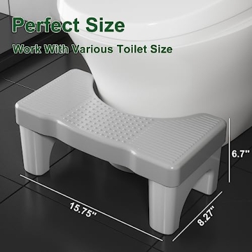 Toilet Stool Poop Stool for Squatting Posture, Portable Plastic Potty Stool for Adults, Toilet Poop Stool Squat Adult, Non-Slip Poop Stool for Bathroom Adults, Pooping Stool for Kids, Patented