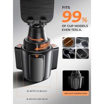 LISEN Cup Holder Cell Phone Holder for Car Mount, 2025 New Car Cup Phone Holders for Your Car Adjustable Cell Phone Holder Car Accessories Trucks Golf Cart for iPhone Samsung Google