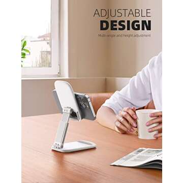 Lamicall Stand Phone Accessories, Desk Accessories - White Office Cell Phone Holder, Desktop, Office...
