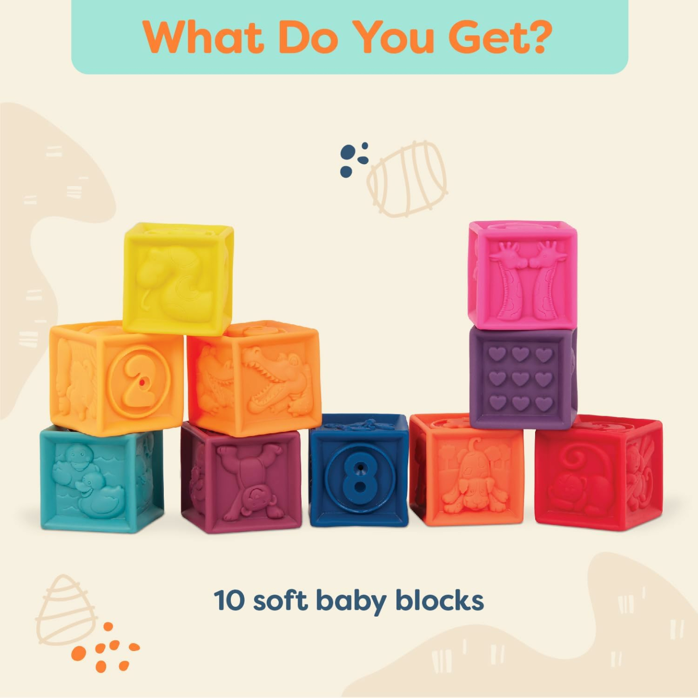 Soft Educational Baby Blocks - Learning Stacking Toys