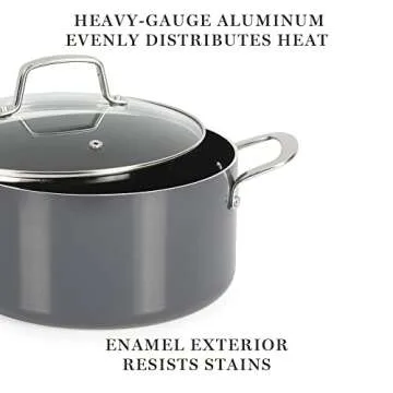 Martha Stewart Nonstick 10 Piece Cookware Set - Gray