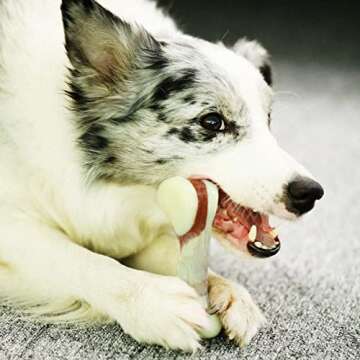 Tikaton Dog Chew Toys for Aggressive Chewers, Beef Flavor Durable Dog Teething Chew Toys Bones for L...