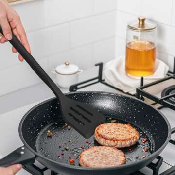 Silicone Cooking Utensils Set - 600°F Heat Resistant, Nonstick Kitchen Utensil Set with Spatulas, S...