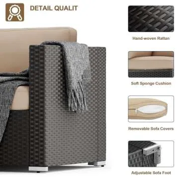 Suncrown Outdoor Sectional Sofa Set - Durable & Stylish